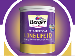 Show details for Berger Weathercoat Long Life 10  Luxury Exterior Emulsion With PU Paint Picture of Berger Weathercoat Long Life 10  Luxury Exterior Emulsion With PU Paint